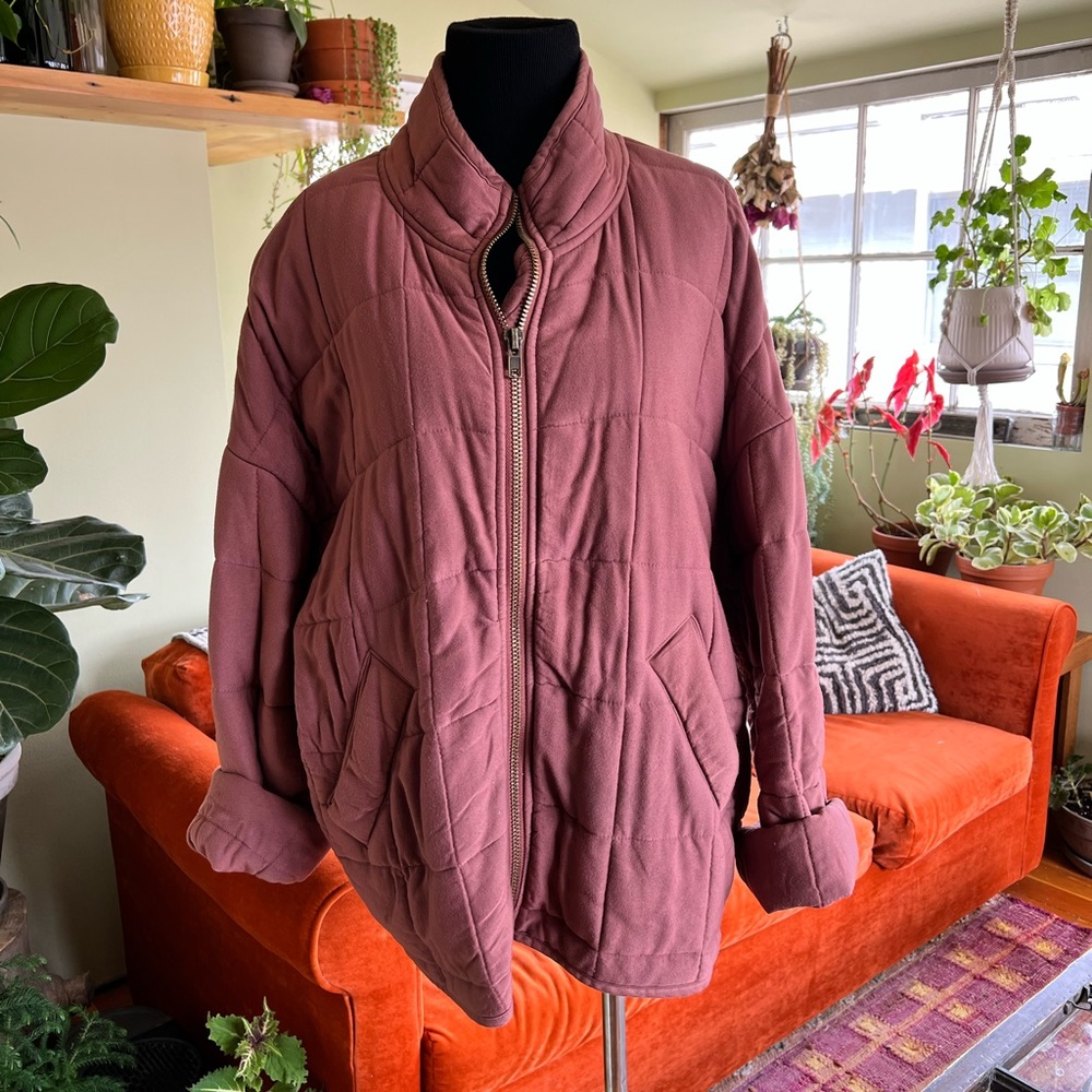 Mauve/pink quilted bomber jacket size Medium